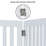 Three Panel Freestanding Dog Gate, White - Low Angle