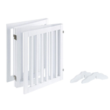 Four Panel Freestanding Dog Gate, White - Top-Down View