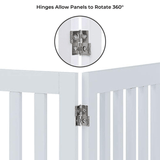 Four Panel Freestanding Dog Gate, White - 45-Degree Angle