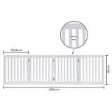 Four Panel Freestanding Dog Gate, White - Rear View