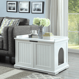 Cleo Cat Litter Cabinet, White - Side View