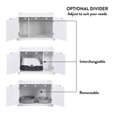 Cleo Cat Litter Cabinet, White - 45-Degree Angle