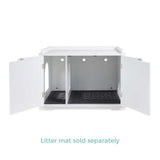 Cleo Cat Litter Cabinet, White - Low Angle