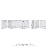 Wooden Dog Pen and Pet Gate Two-Panel Extension, White - Front View