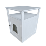 Jasper 2 Cat Litter Cabinet, White - Front View