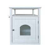 Jasper 2 Cat Litter Cabinet, White - Side View