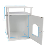 Jasper 2 Cat Litter Cabinet, White - Top-Down View