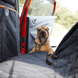 iBuddy Dog Seat Cover Car Hammock w/ Mesh Window & Dog Seat Belt - Rear View