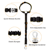 iBuddy Dog Seat Belt for Cars, Headrest Restraint with Locking Carabiner - Front View