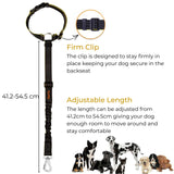 iBuddy Dog Seat Belt for Cars, Headrest Restraint with Locking Carabiner - Side View