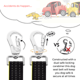 iBuddy Dog Seat Belt for Cars, Headrest Restraint with Locking Carabiner - Top-Down View