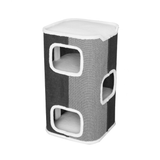 Tri-Level Square Cat Condo with Sherpa Lining - Front View