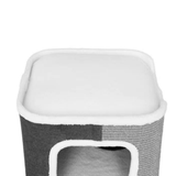 Tri-Level Square Cat Condo with Sherpa Lining - Top-Down View