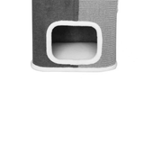 Tri-Level Square Cat Condo with Sherpa Lining - 45-Degree Angle