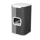 Tri-Level Square Cat Condo with Sherpa Lining - Rear View