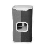Tri-Level Square Cat Condo with Sherpa Lining - Close-Up Angle