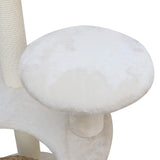 5-Platform Plush and Wicker Cat Tree - Low Angle