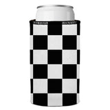 Large Checkerboard Stubby Cooler - Standard - Close-Up Angle