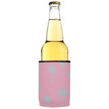 Palm Trees Aqua Pink Stubby Cooler 2-Pack - Standard - Top-Down View