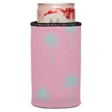 Palm Trees Aqua Pink Stubby Cooler - Standard - Side View