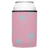Palm Trees Aqua Pink Stubby Cooler - Standard - Rear View