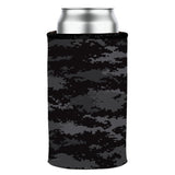 Digital Pixel Black Camo Stubby Cooler - Standard - Top-Down View