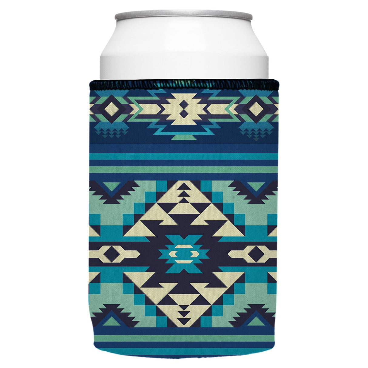 Blue Navajo Rug Stubby Cooler 2-Pack - Standard