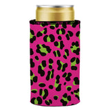 80s Leopard Print Stubby Cooler - Standard - Top-Down View