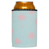 Palm Trees Pink Aqua Stubby Cooler 2-Pack - Standard - Front View