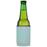 Palm Trees Pink Aqua Stubby Cooler 2-Pack - Standard - Top-Down View