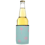 Palm Trees Pink Aqua Stubby Cooler - Standard - Front View