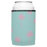 Palm Trees Pink Aqua Stubby Cooler - Standard - Rear View