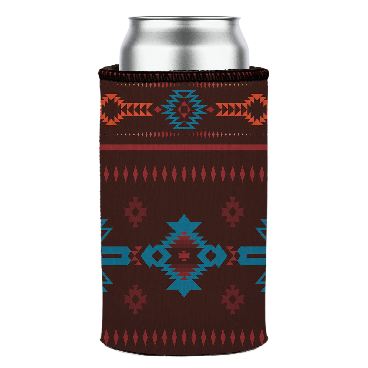 Brown Navajo Rug Stubby Cooler - Standard
