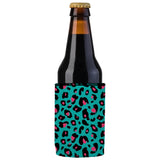 Teal Leopard Pattern Stubby Cooler 2-Pack - Standard - Side View
