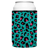 Teal Leopard Pattern Stubby Cooler 2-Pack - Standard - 45-Degree Angle