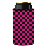 Pink Checkerboard Stubby Cooler 2-Pack - Standard - Top-Down View