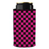 Pink Checkerboard Stubby Cooler - Standard - Close-Up Angle