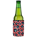 Coral Leopard Print Stubby Cooler 2-Pack - Standard - Front View