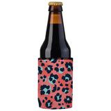 Coral Leopard Print Stubby Cooler 2-Pack - Standard - Side View
