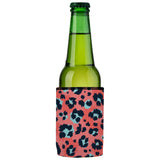 Coral Leopard Print Stubby Cooler - Standard - Front View