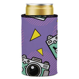 Cameras Shoot People Stubby Cooler - Standard - Top-Down View