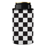 Small Checkerboard Stubby Cooler - Standard - Close-Up Angle