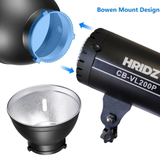 HRIDZ 200W Bi-Colour LED Video Light with Dimmable Features and Bowen Mount - Side View