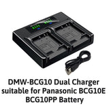 Hridz BCG10 Dual Battery Charger For Panasonic DMW-BCG10 Lumix DMC-TZ31 TZ35 TZ65 TZ6 TZ7
