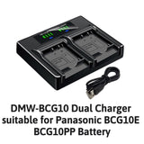Hridz BCG10 Dual Battery Charger For Panasonic DMW-BCG10 Lumix DMC-TZ31 TZ35 TZ65 TZ6 TZ7 - Front View