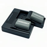 Hridz NP-FP50 Batteries & Dual Charger Set For Sony NP-FP50 DCR-HC85 - Front View