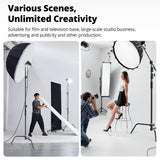 150-330cm Black Heavy Duty C-Stand Adjustable Light Stand Load 20KG Capacity - Rear View