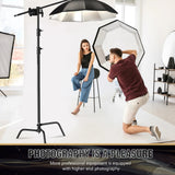150-330cm Black Heavy Duty C-Stand Adjustable Light Stand Load 20KG Capacity - Close-Up Angle