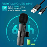 Hridz HZ9 Wireless Rechargeable 1 in 1 Microphone For fast connection Port Devices Recording Interview - 45-Degree Angle