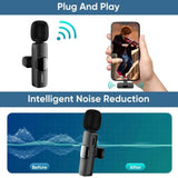 HridZ K31 3-in-1 Wireless Lavalier Microphone for iOS, Android, Cameras, and Laptops - Top-Down View